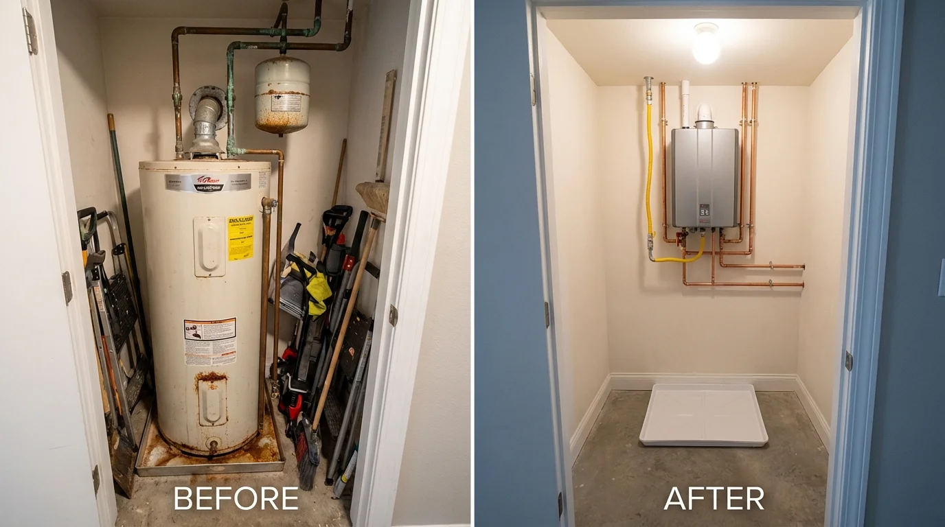 Tank water heater versus wall-mounted tankless unit comparison for Lincoln, AL homeowners