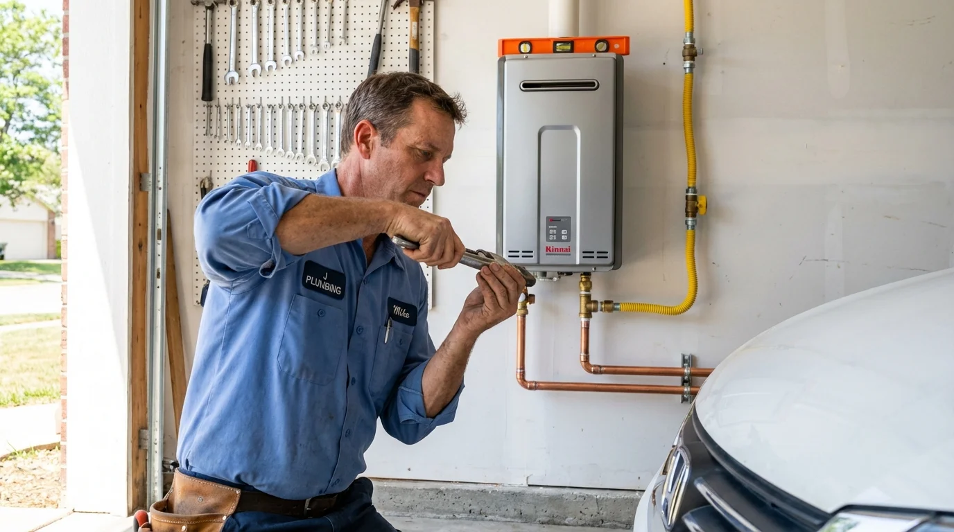 Tankless water heater installation by a Johns Plumbing LLC plumber in Lincoln